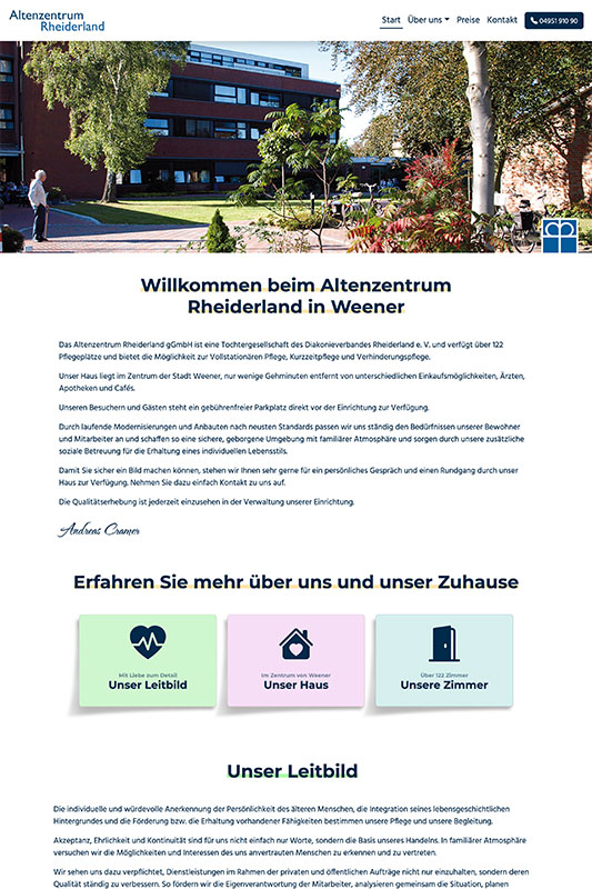 Altenzentrum Rheiderland Website
